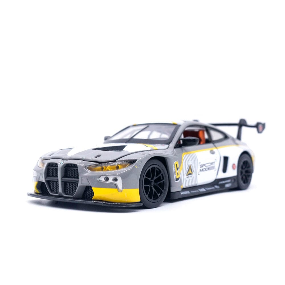 BMW M4 GT3 em Escala 1:24 BMW M4 GT3 em Escala 1:24 Guzer Racing Cinza/Branco 