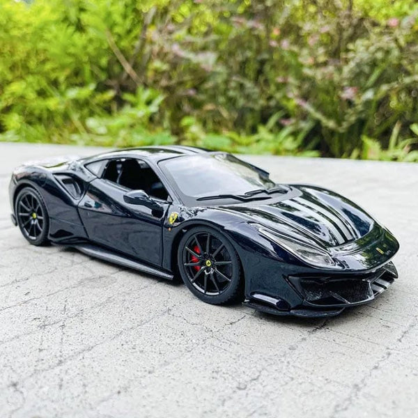 Ferrari 488 Pista em Escala 1:24 Ferrari 488 Pista Escala 1:24 Guzer Racing Azul Dark 