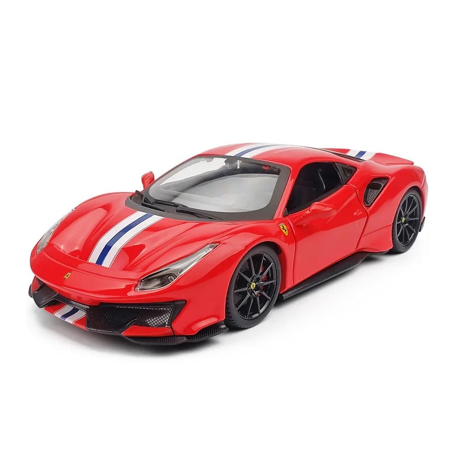 Ferrari 488 Pista em Escala 1:24 Ferrari 488 Pista Escala 1:24 Guzer Racing Vermelha 