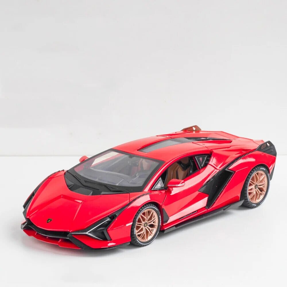 Lamborghini Sián (Escala 1:18) Super-Miniatura de Lamborghini SIAN (Escala 1:18) Guzer Racing Vermelho 