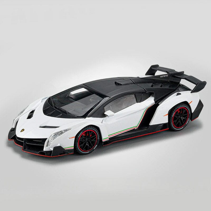 Lamborghini Veneno em Escala 1:24 Lamborghini Veneno em Escala 1:24 Guzer Racing Branco 