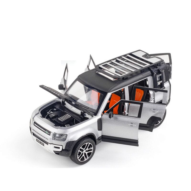 Land Rover Defender Maxi-Miniatura de Land Rover Defender Guzer Racing Prata 