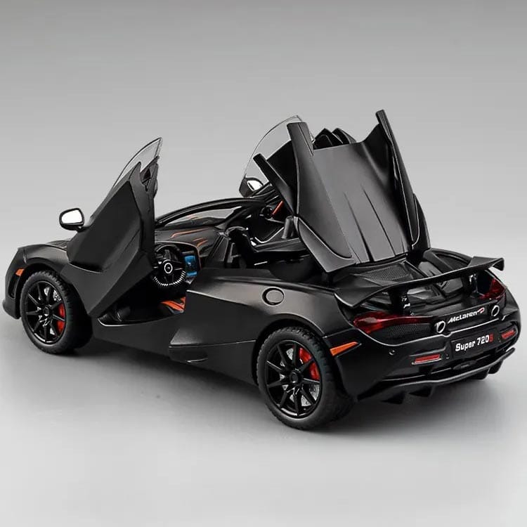 McLaren 720S (Escala 1:24) Maxi-Miniatura de McLaren 720S (Escala 1:24) Guzer Racing Preto 