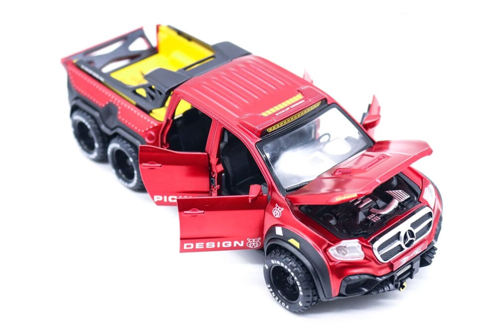 Mercedes X-Class Custom 6x6 em Escala 1:28 Mercedes X-Class Custom 6x6 em Escala 1:24 Guzer Racing 