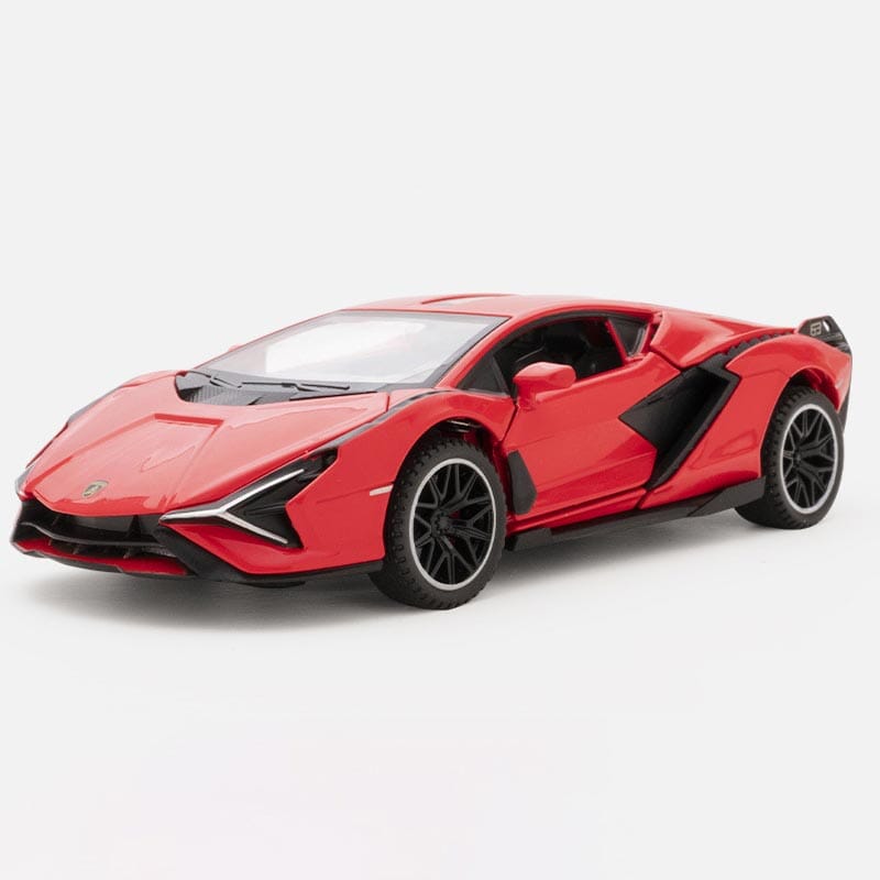 Miniatura de Lamborghini Sián em Metal (Escala 1:32) Miniatura de Lamborghini Sián em Metal (Escala 1:32) Guzer Racing Vermelho 