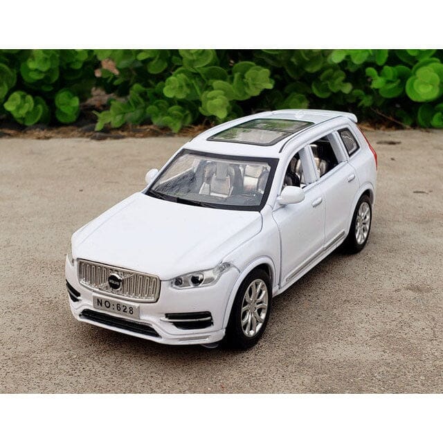 Miniatura de Volvo XC90 em Metal com Som, Luz e Fricção Miniatura de Volvo XC90 em Metal Guzer Racing Branco 