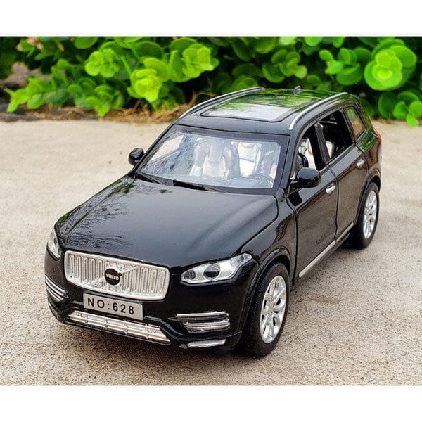 Miniatura de Volvo XC90 em Metal com Som, Luz e Fricção Miniatura de Volvo XC90 em Metal Guzer Racing Preto 