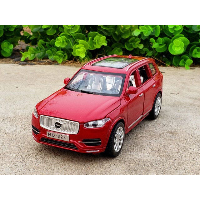 Miniatura de Volvo XC90 em Metal com Som, Luz e Fricção Miniatura de Volvo XC90 em Metal Guzer Racing Vermelho 
