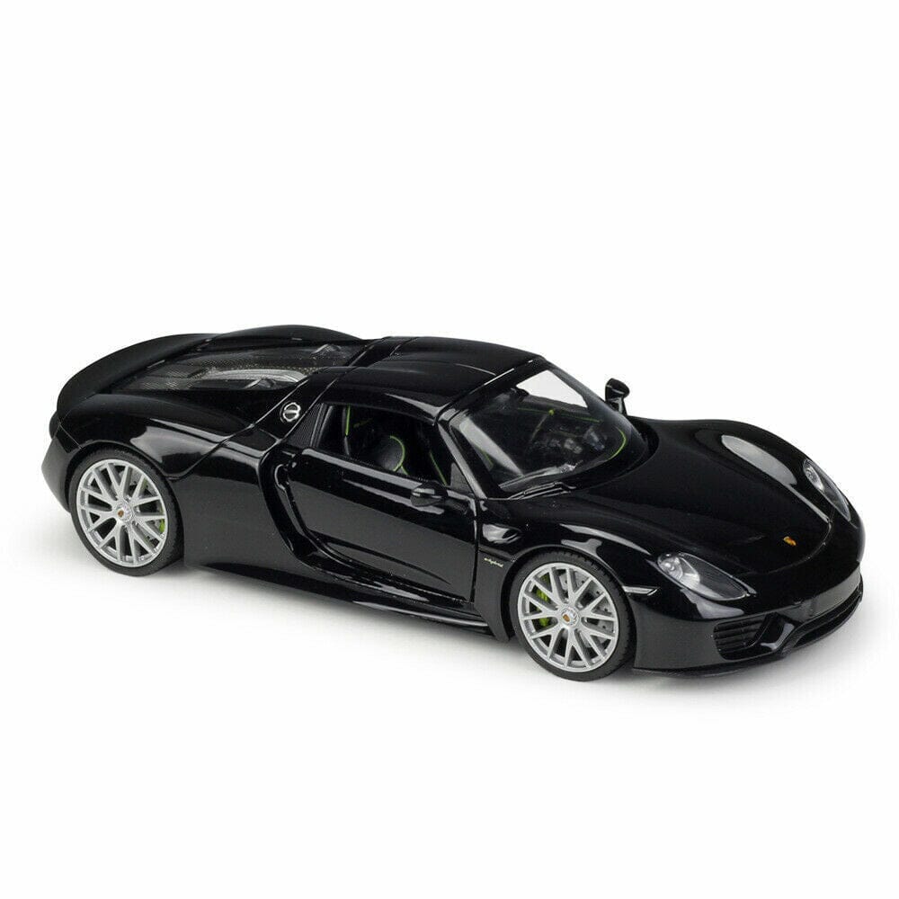 Porsche 918 Spyder (Escala 1:24) Porsche 918 Spyder (Escala 1:24) Guzer Racing Preto com Capota 